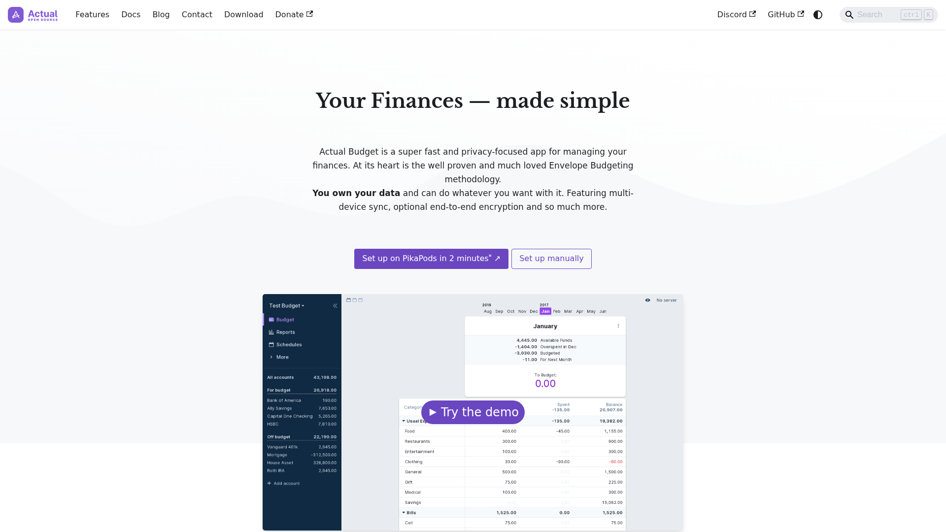 Actual Budget screenshot