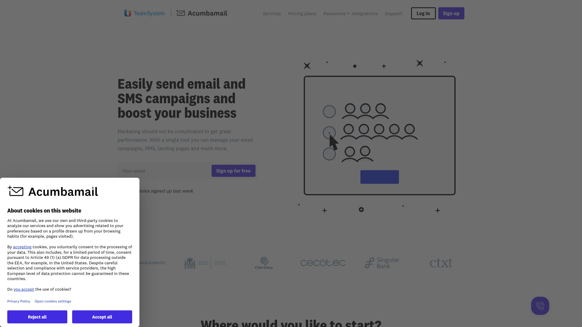Acumbamail screenshot
