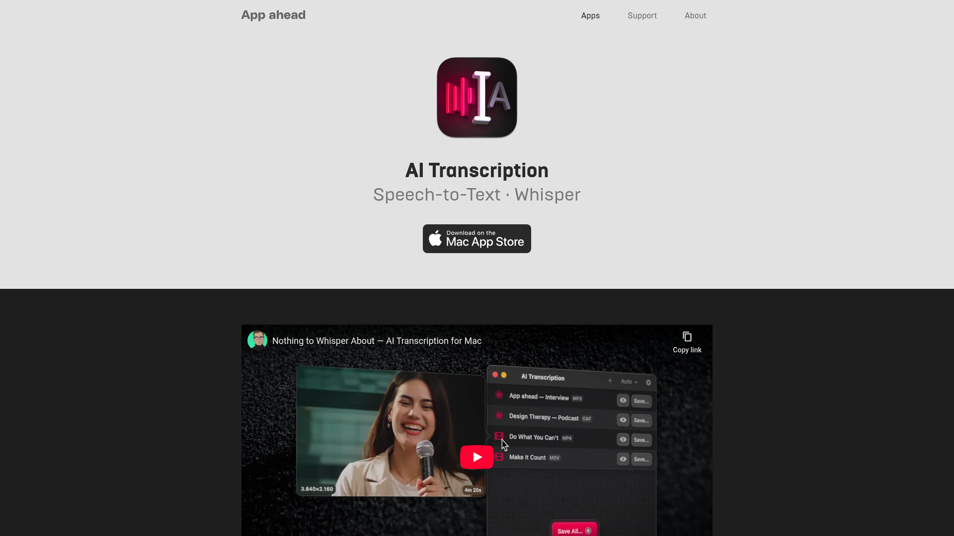 AI Transcription screenshot