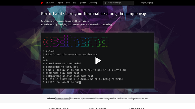 asciinema screenshot