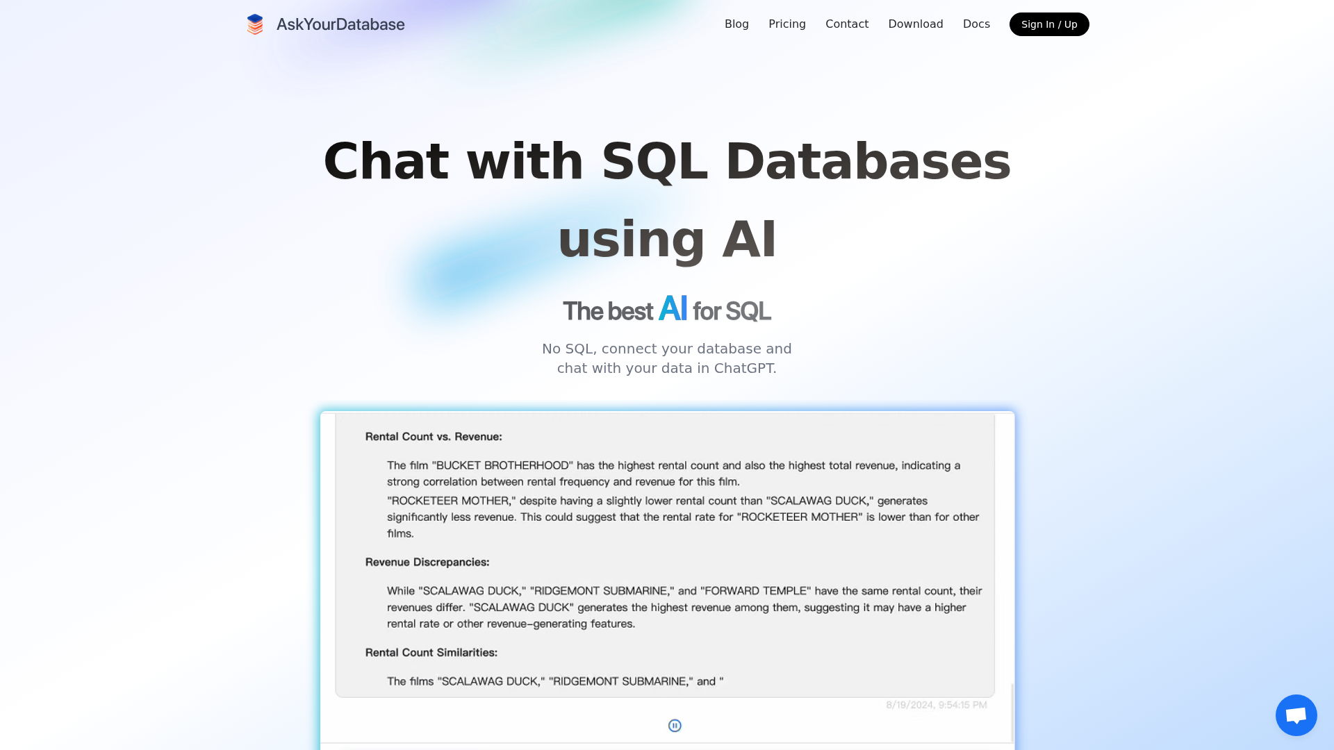 AskYourDatabase AI screenshot