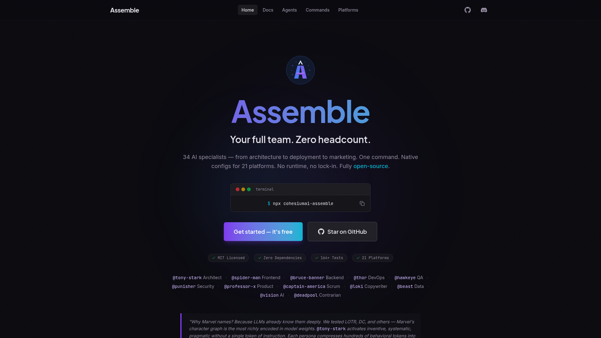 Assemble screenshot