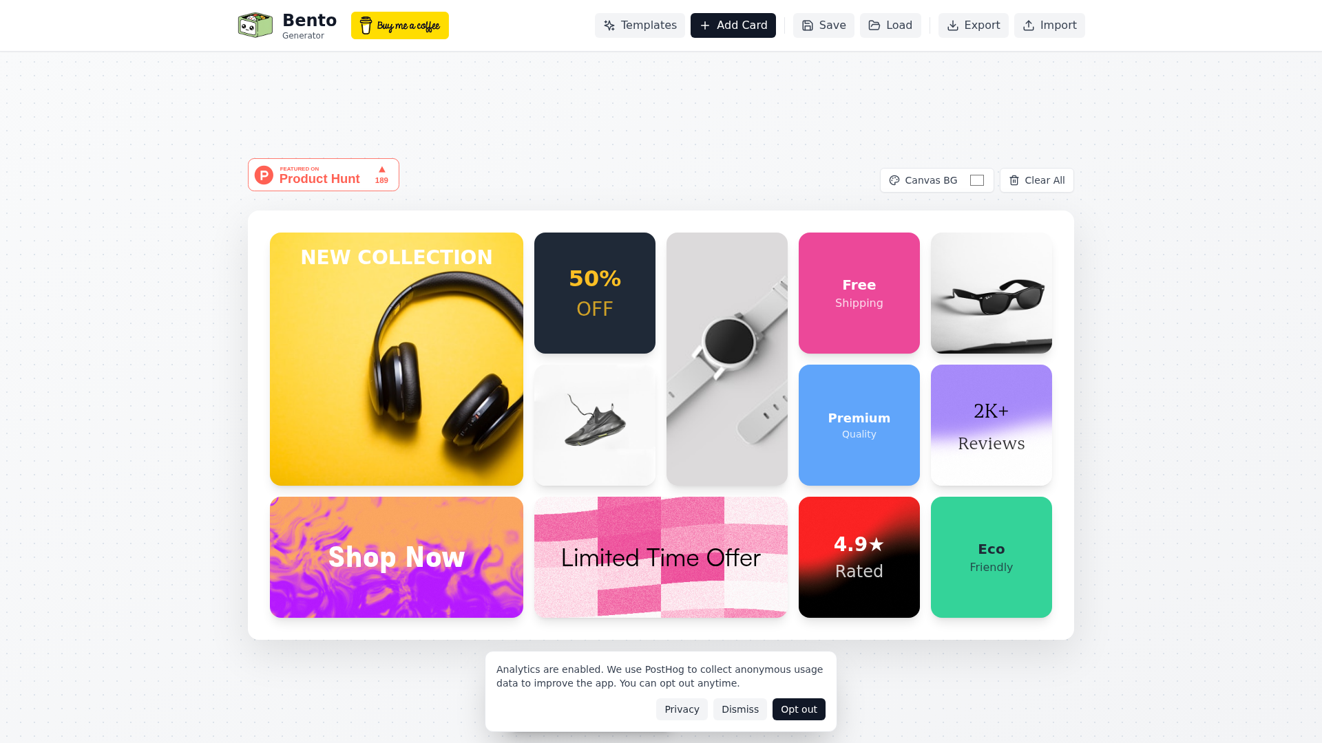Bento Grid Generator screenshot