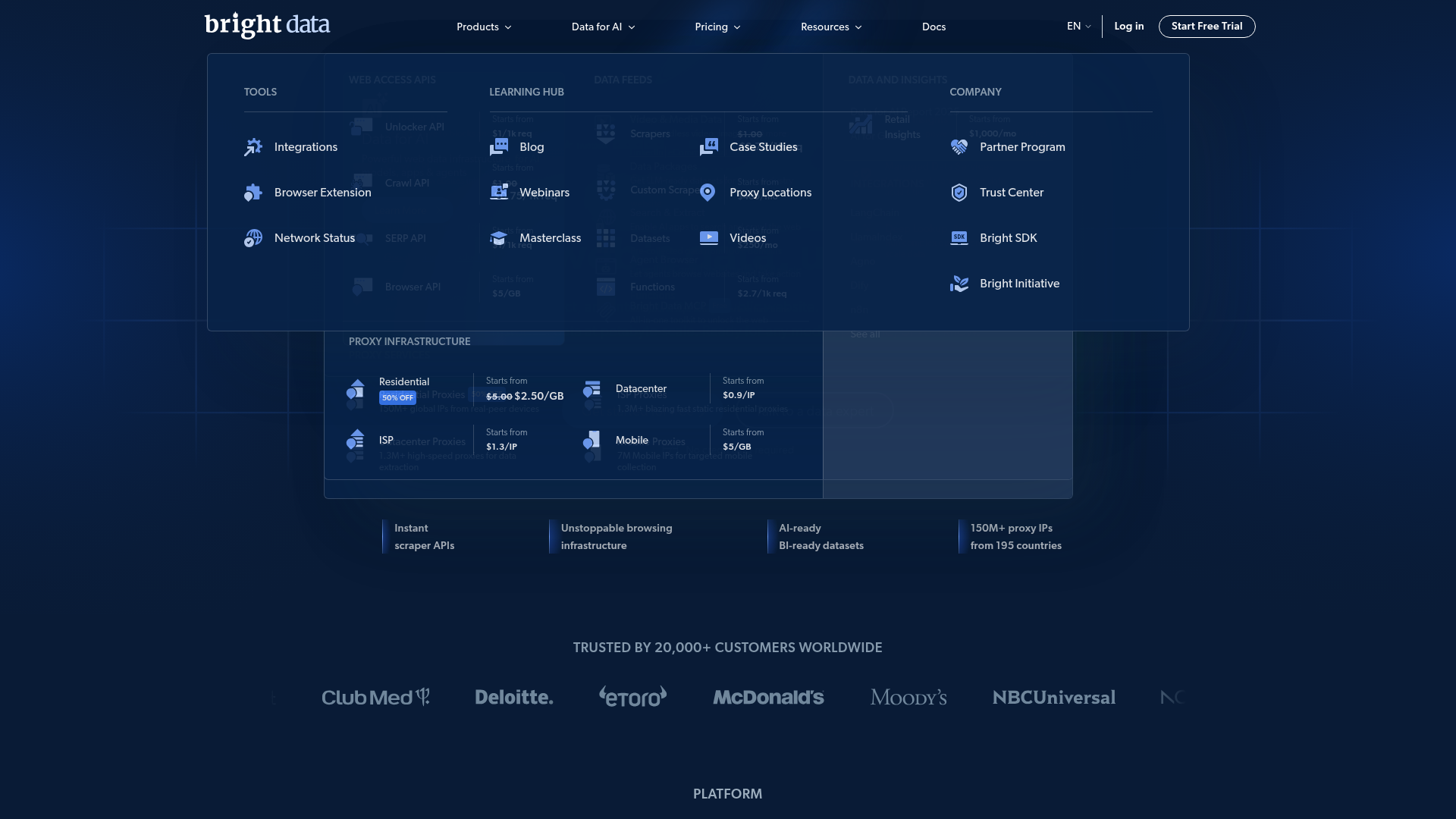 Bright Data screenshot