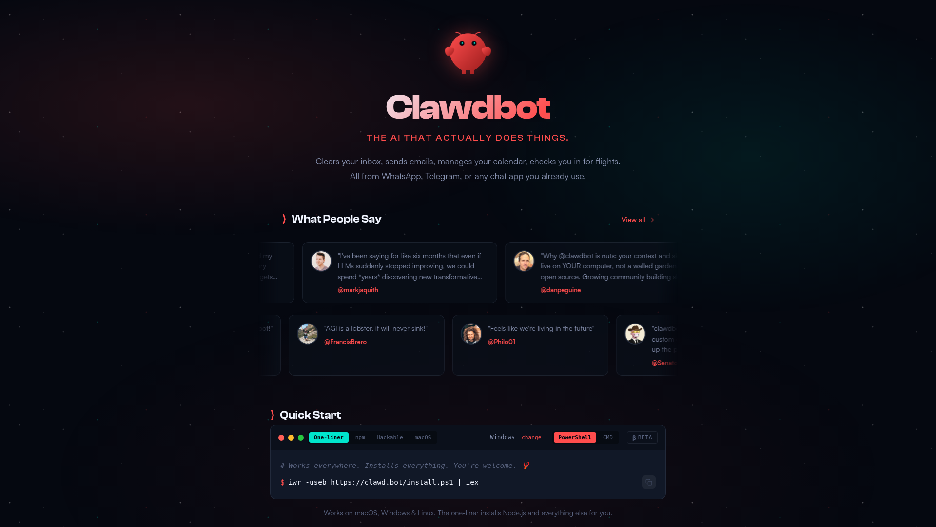 Clawdbot screenshot