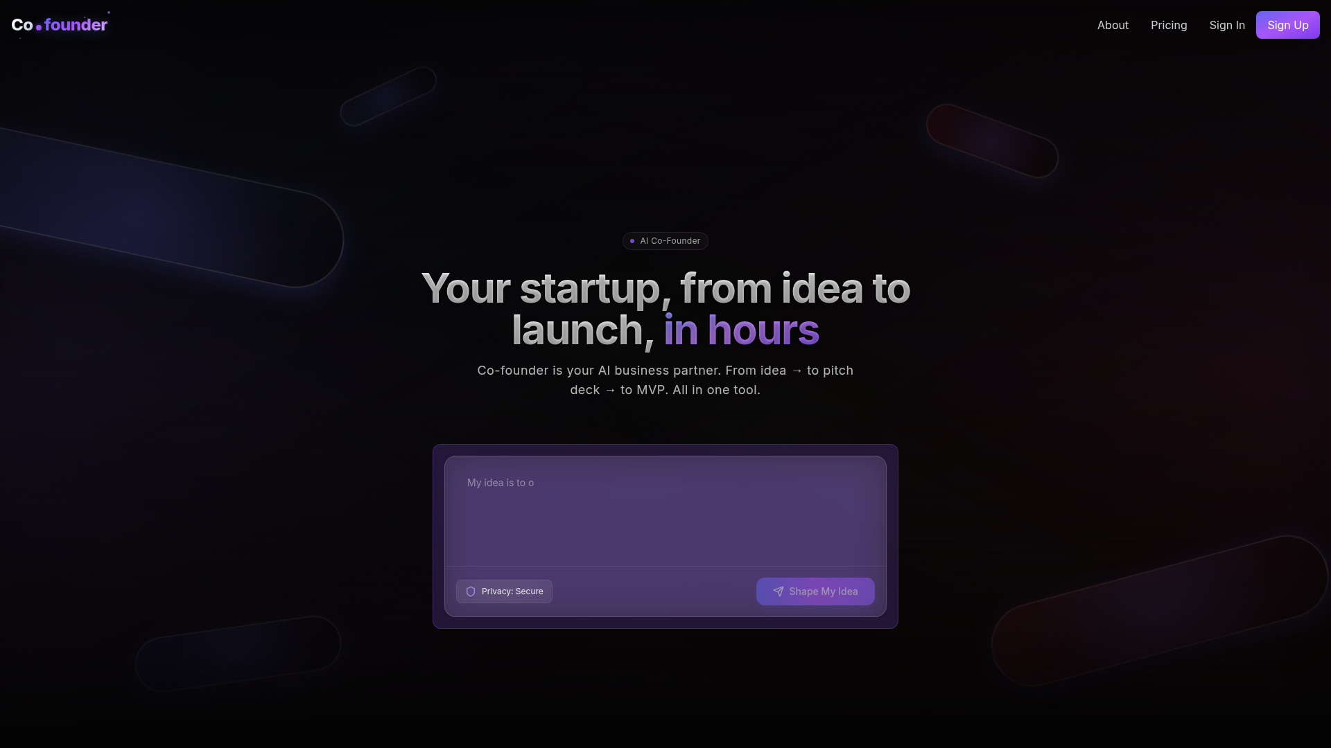 Cofounder screenshot