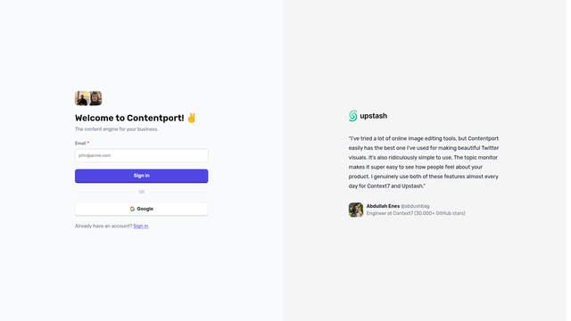 Contentport screenshot