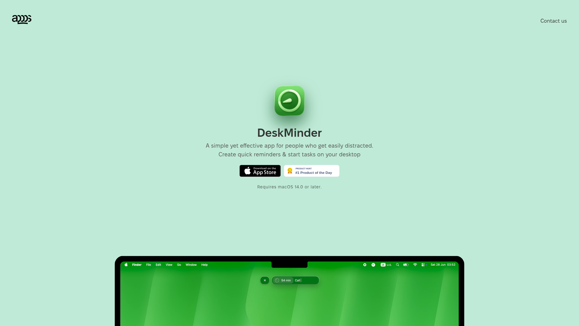 DeskMinder screenshot