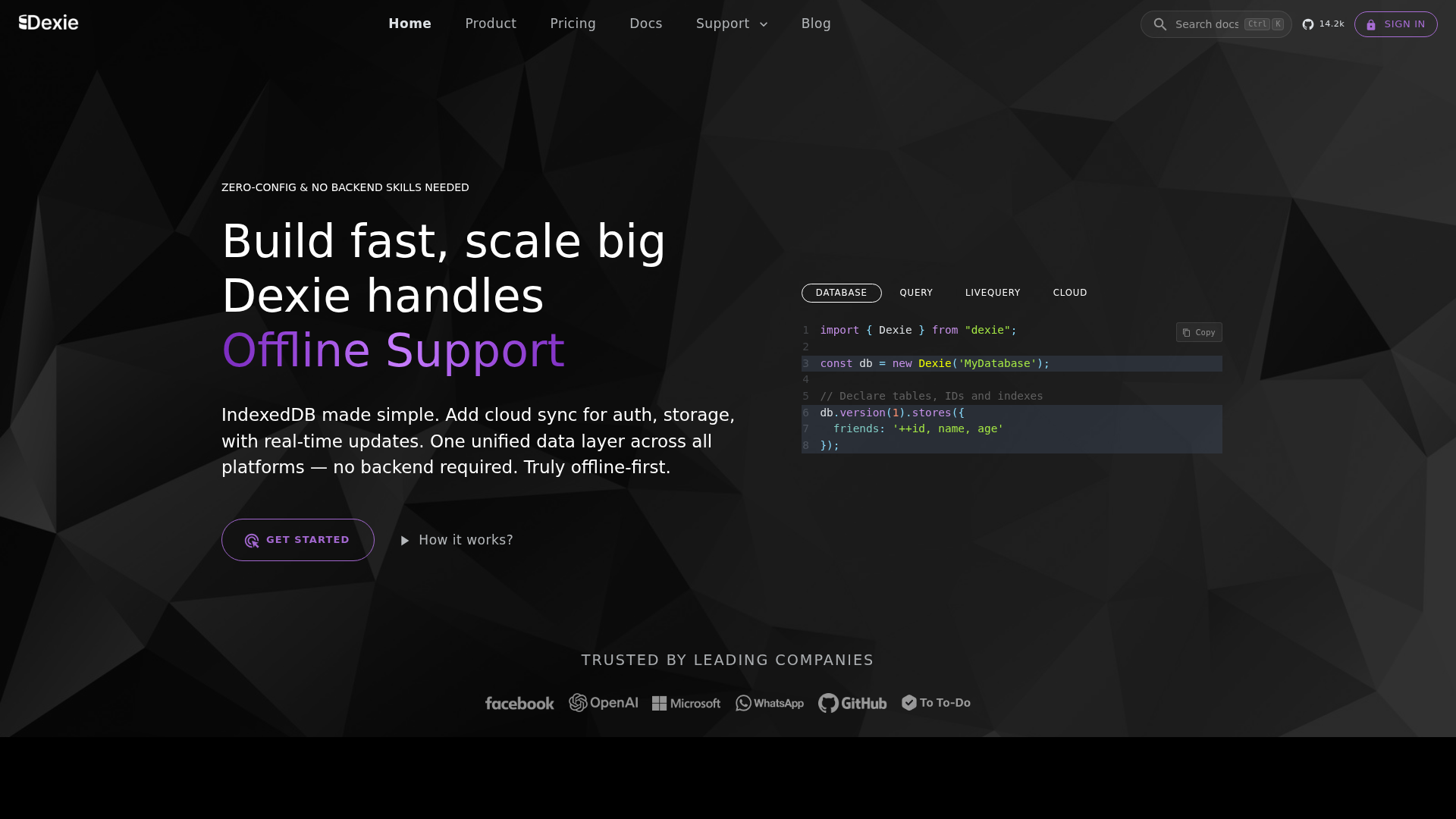 Dexie.js screenshot