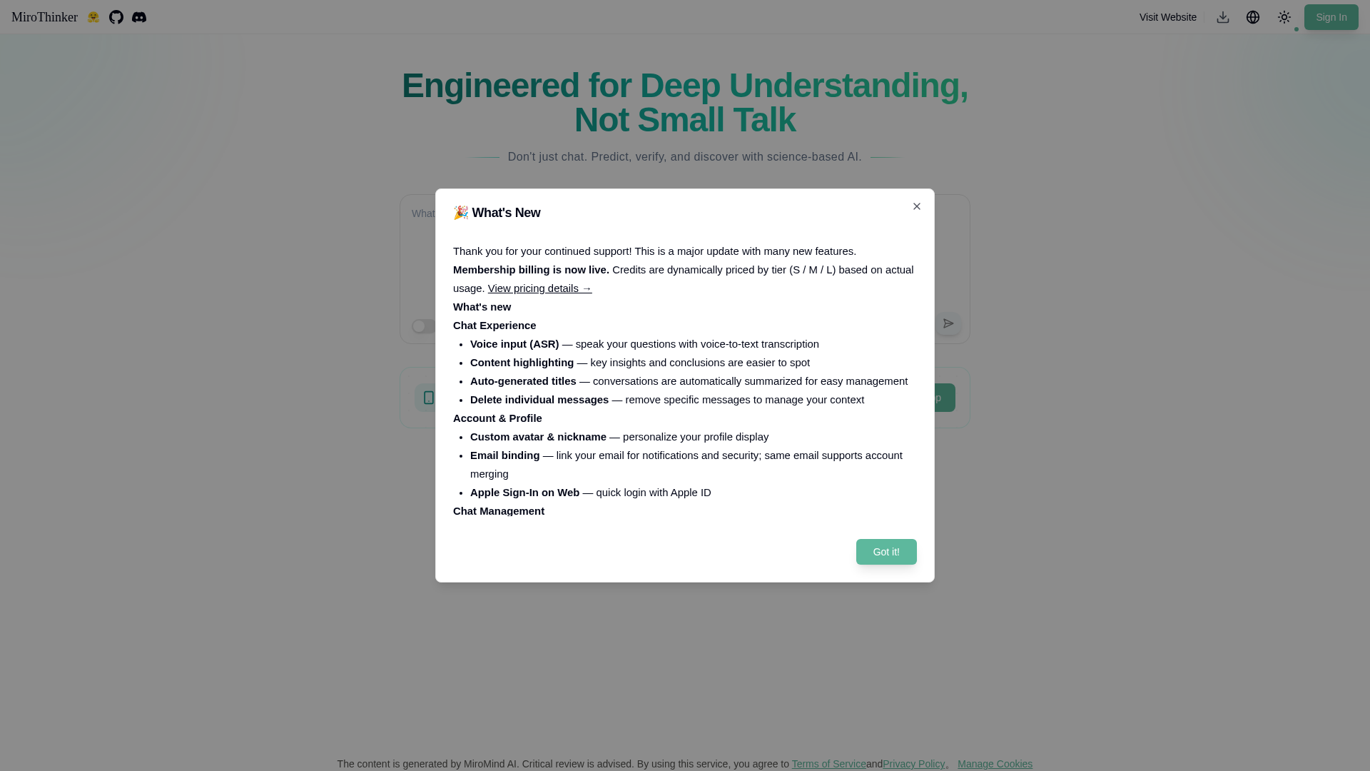 MiroThinker screenshot