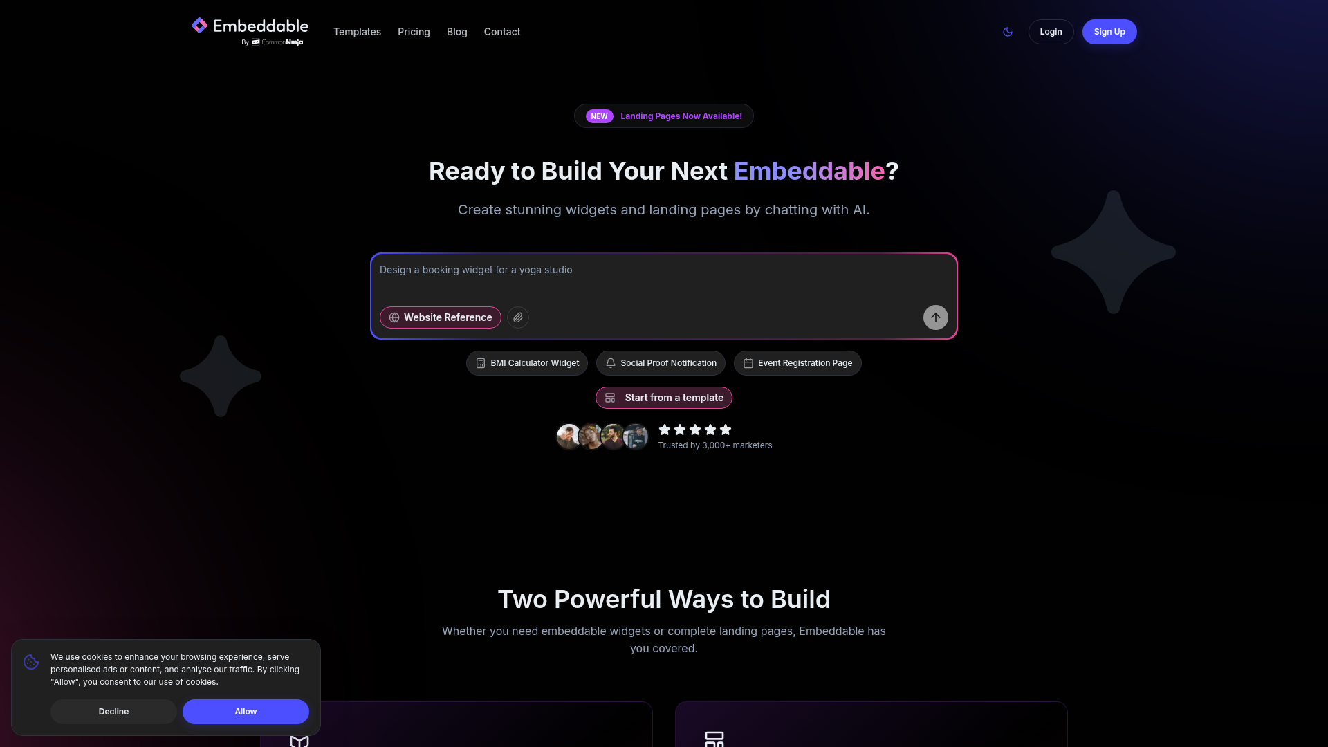 Embeddable screenshot