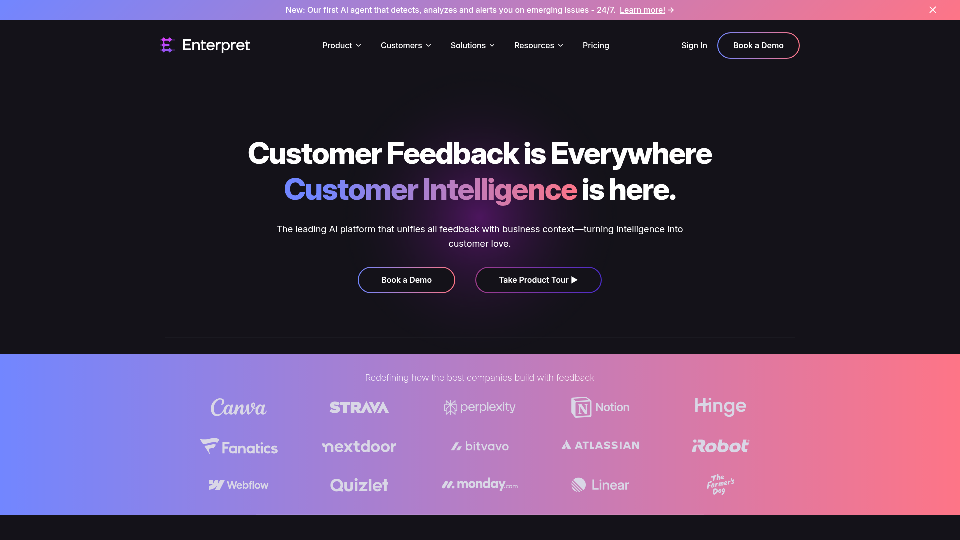 Enterpret screenshot