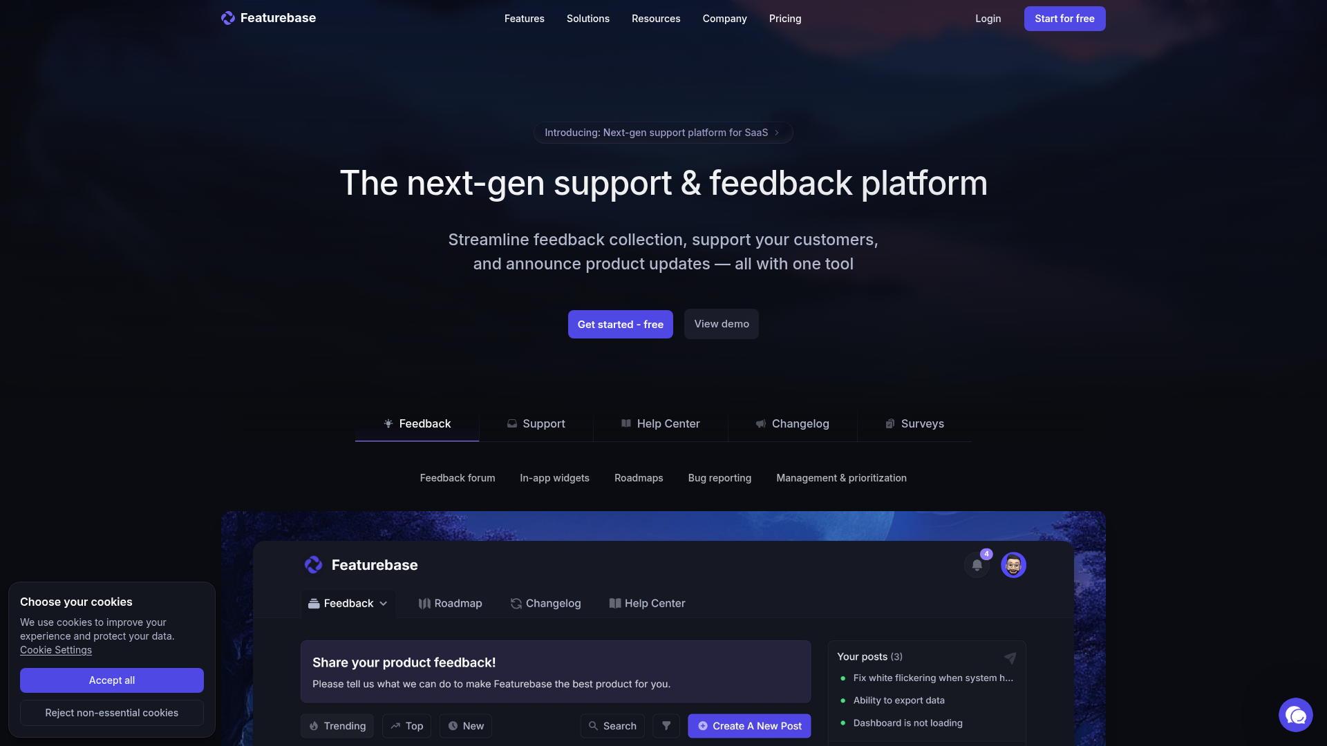Featurebase screenshot