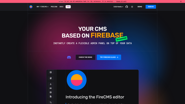 FireCMS screenshot
