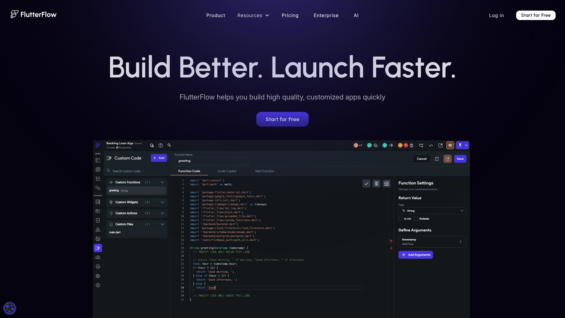 FlutterFlow screenshot