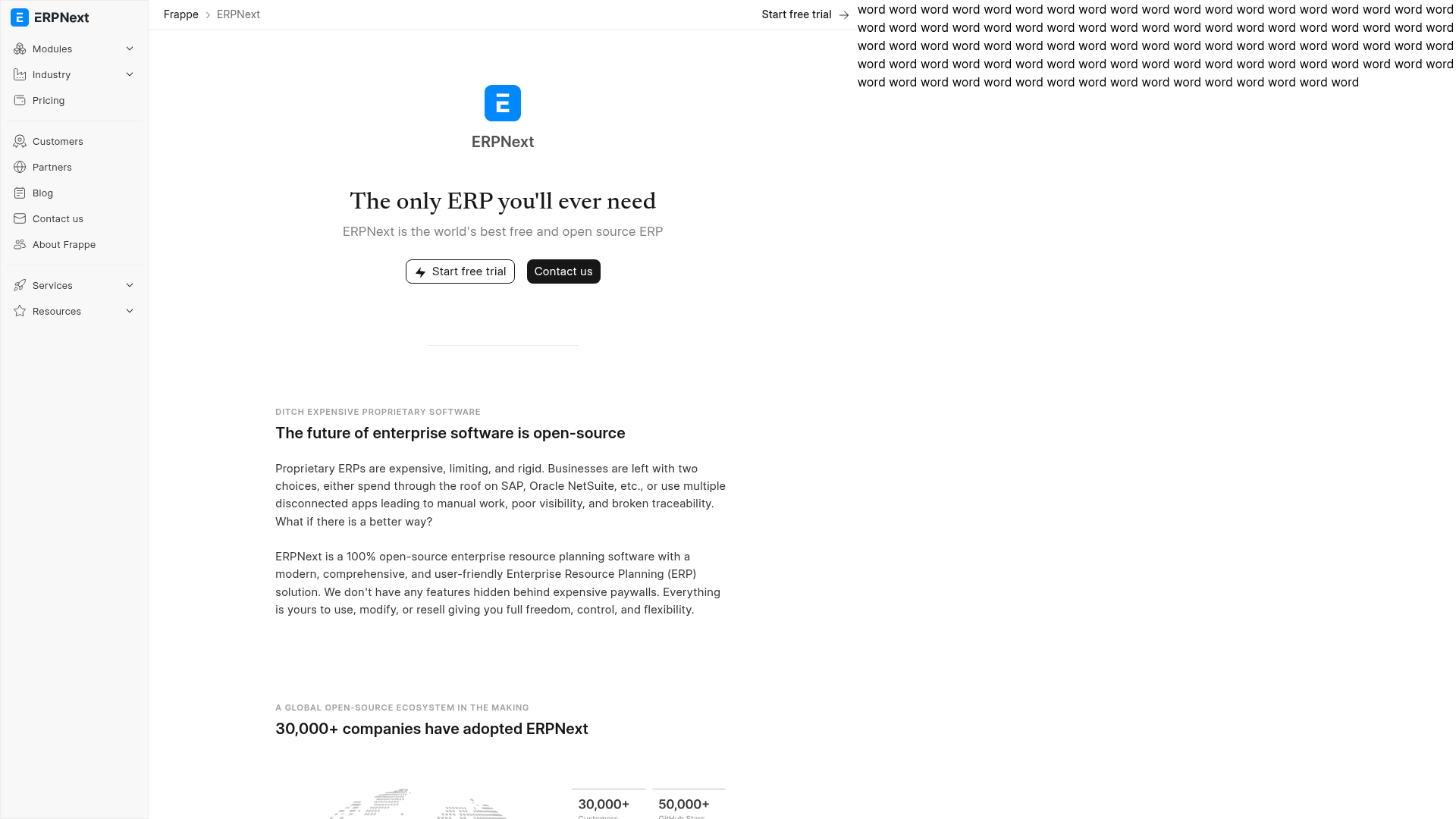 frappe+io+erpnext