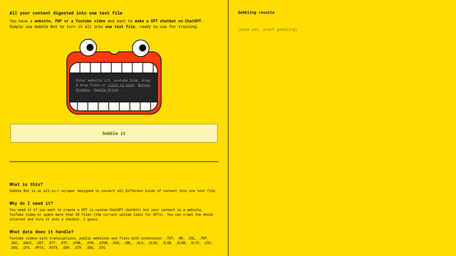 Gobble Bot screenshot
