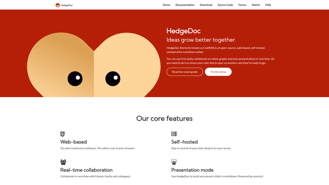 HedgeDoc screenshot