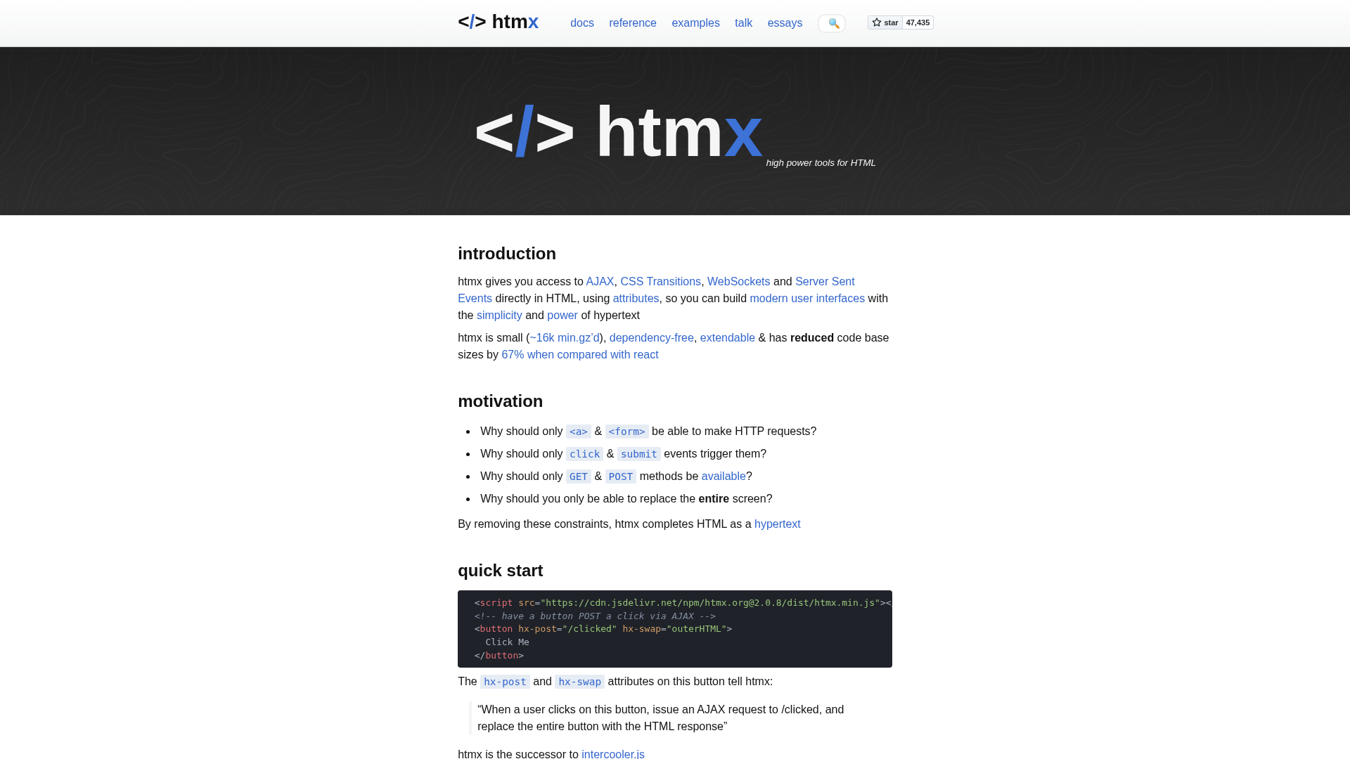 htmx screenshot