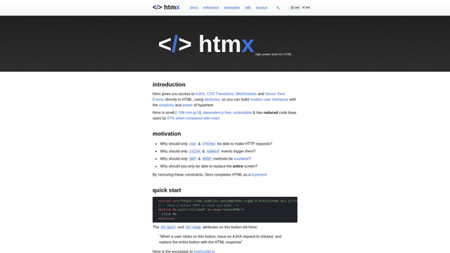 htmx screenshot