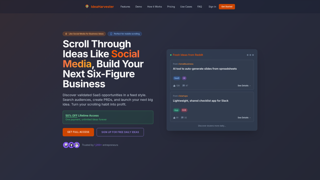 IdeaHarvester screenshot
