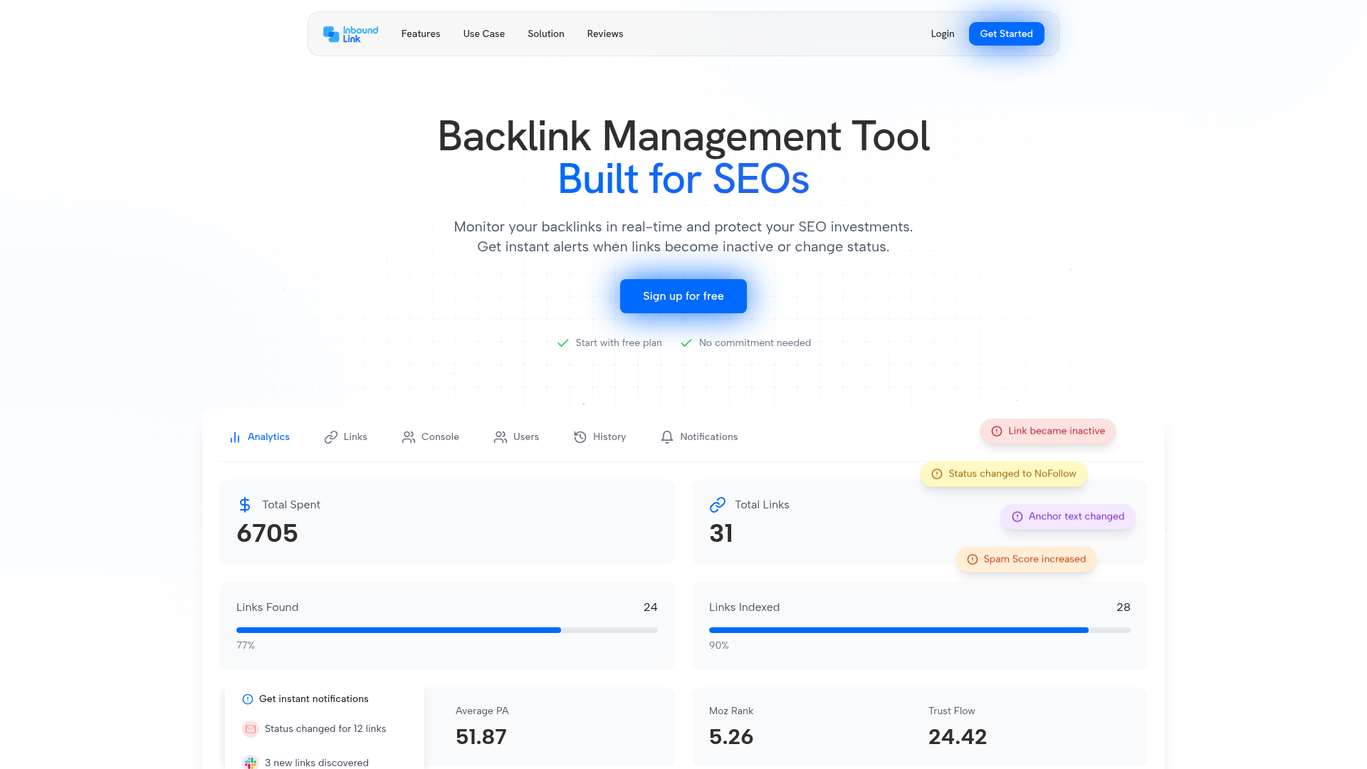 Inbound Link screenshot