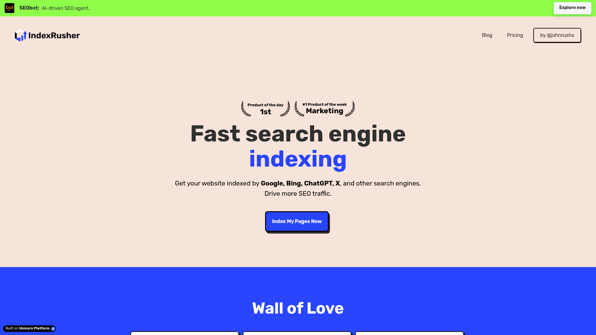 IndexRusher screenshot