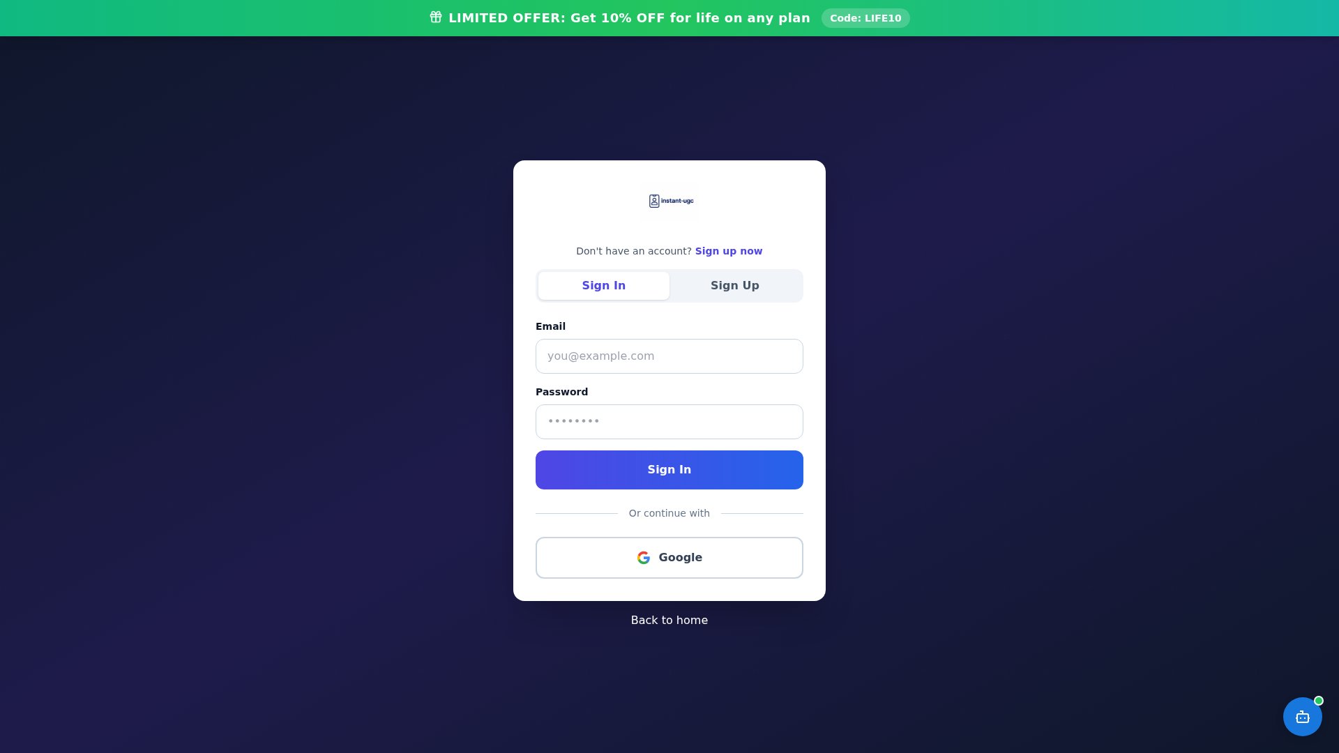 Instant-UGC screenshot