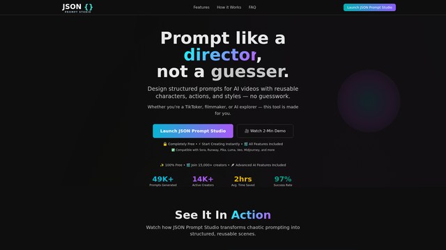 JSON Prompt Studio screenshot