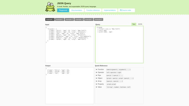 JSON Query screenshot
