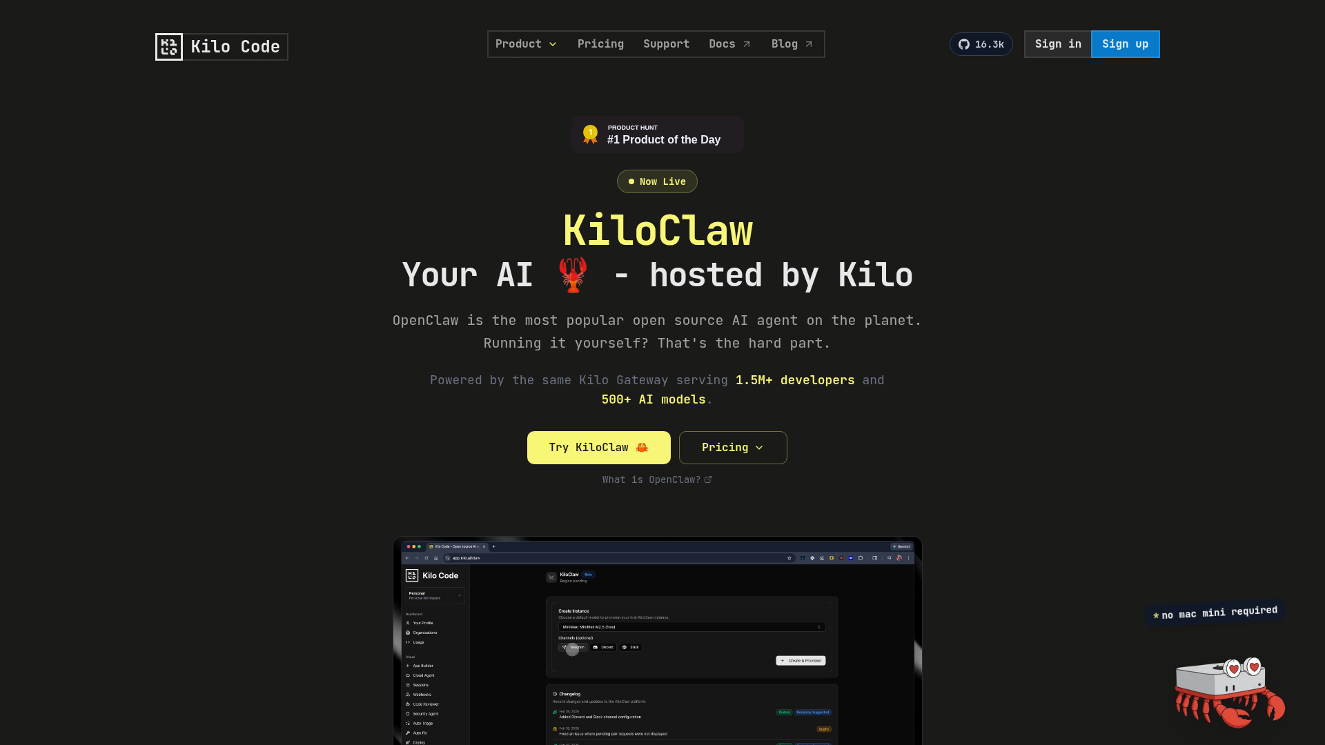 KiloClaw screenshot