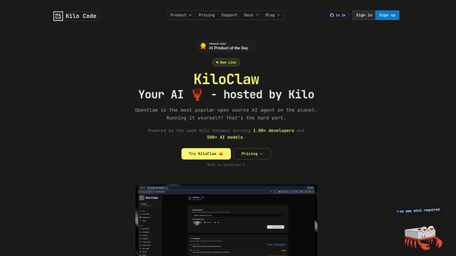 KiloClaw screenshot