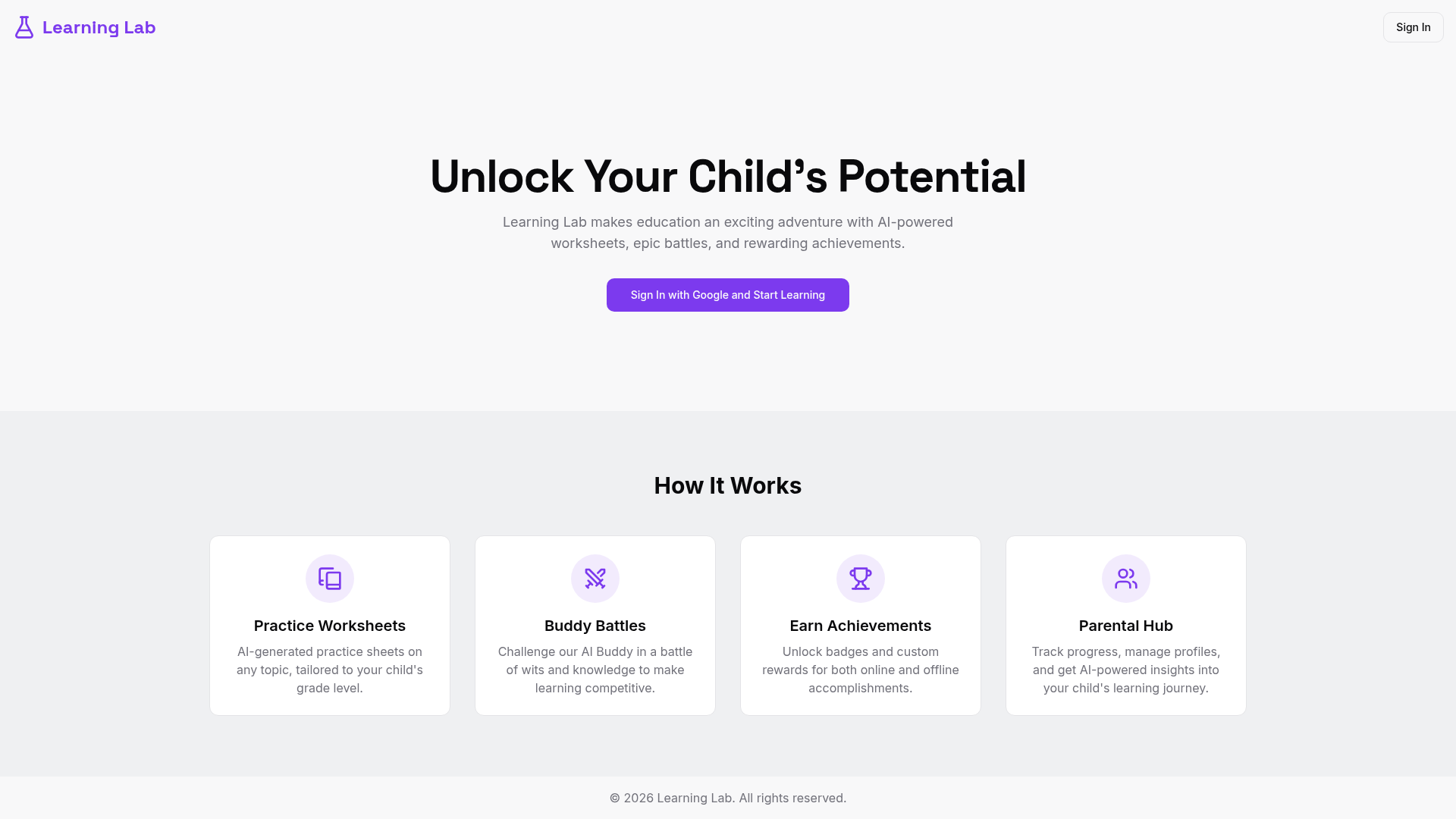 Learning Lab screenshot