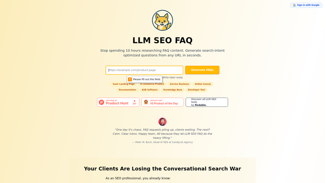 LLM SEO FAQ Generator