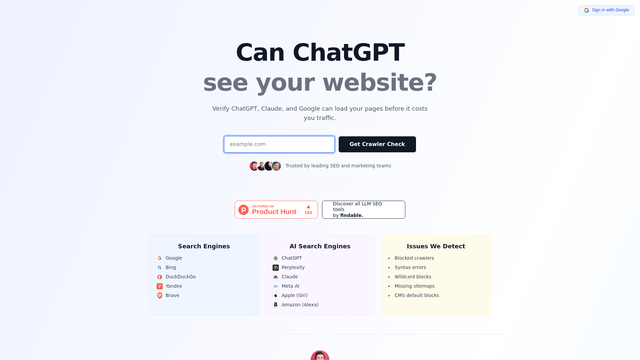 AI Search Crawlability Checker screenshot