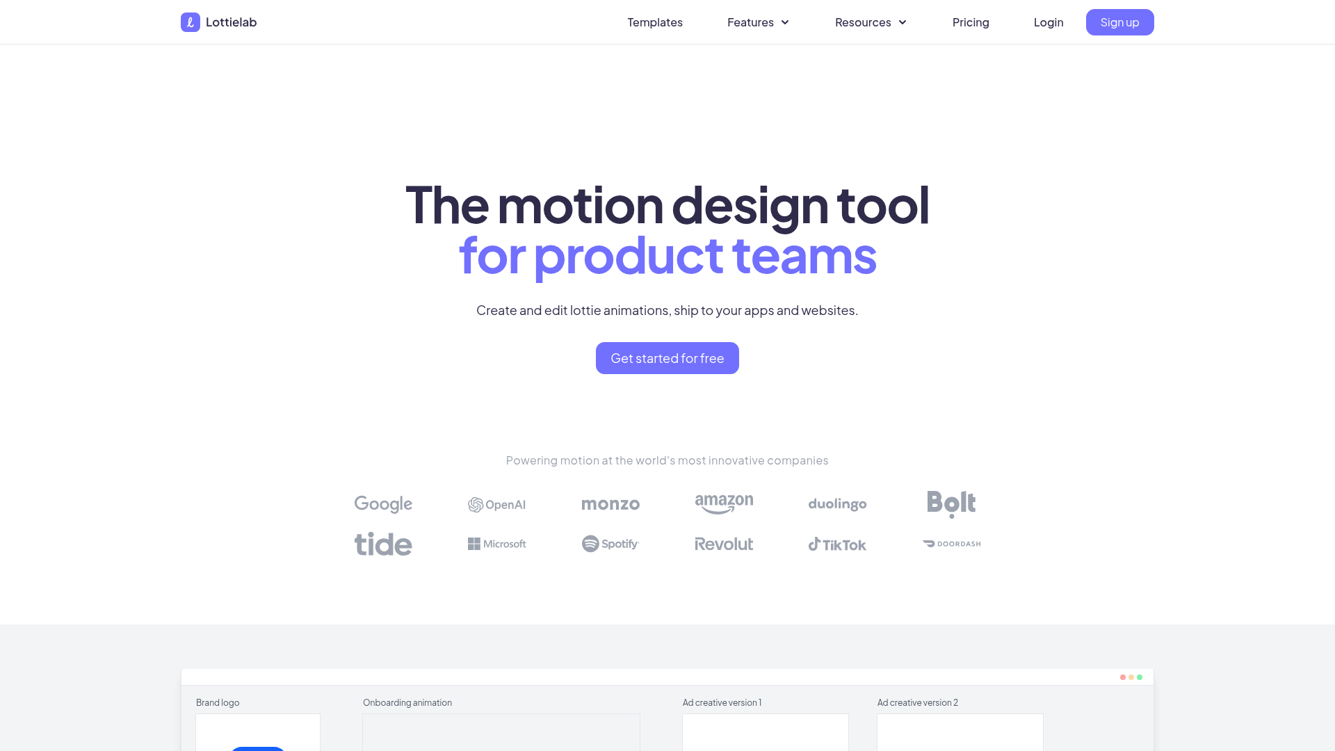 Lottielab screenshot