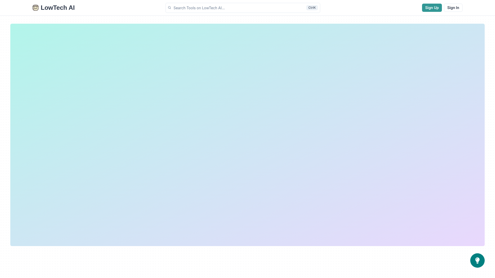 LowTech AI screenshot