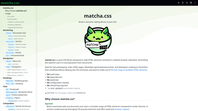 matcha.css screenshot