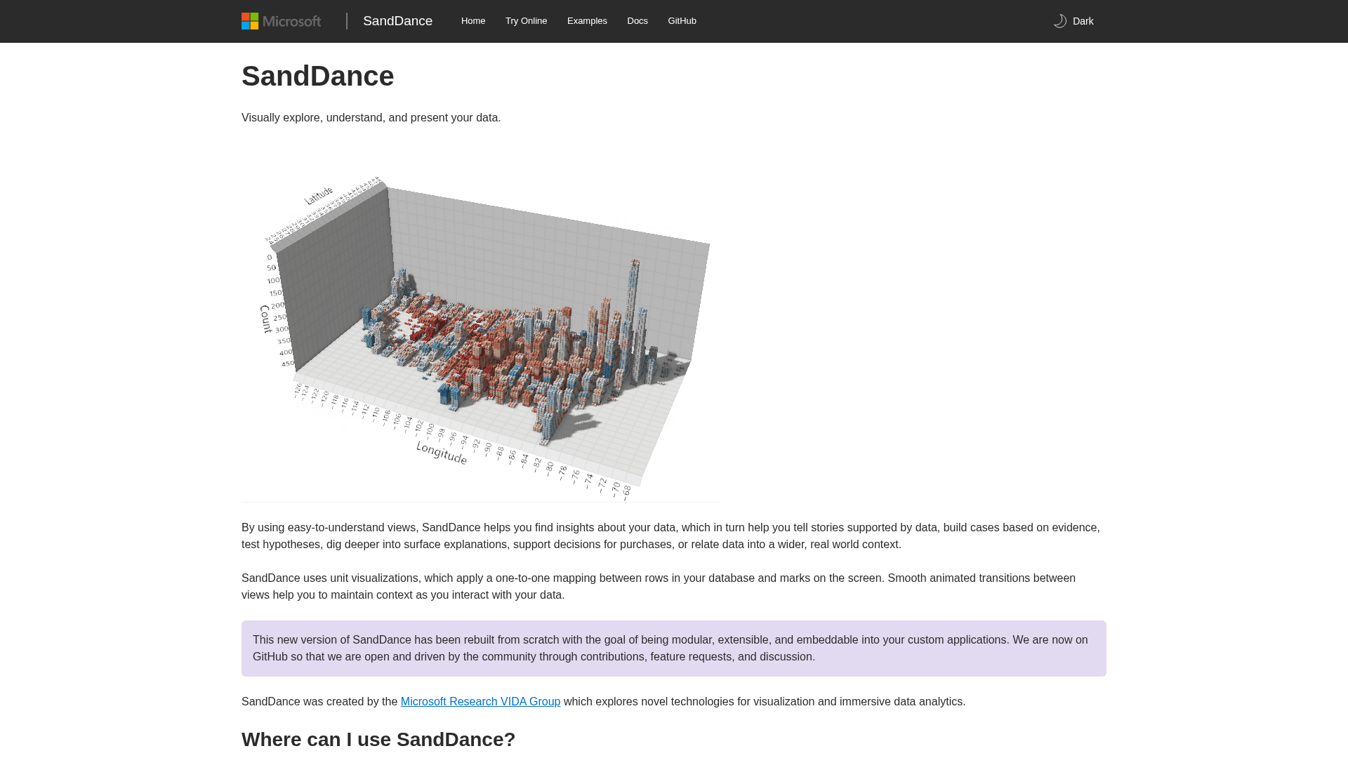 SandDance screenshot