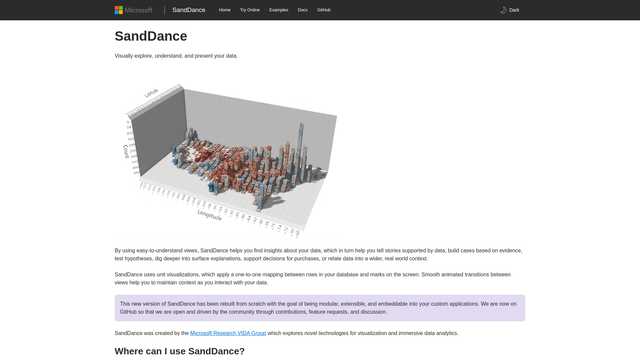 SandDance screenshot