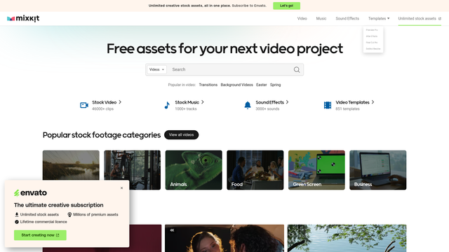Mixkit screenshot