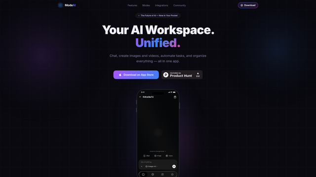 ModeAI screenshot