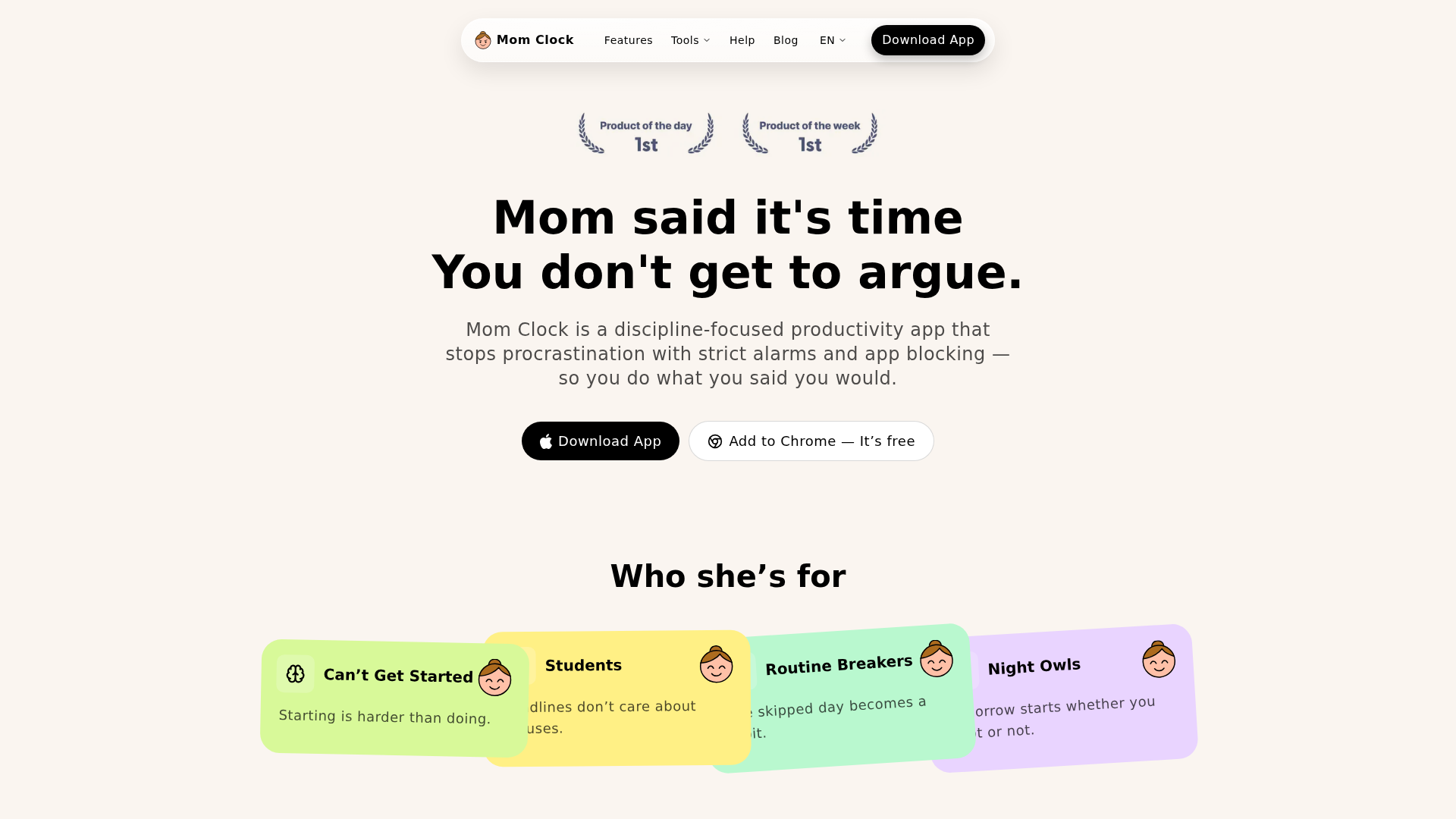 Mom Clock screenshot