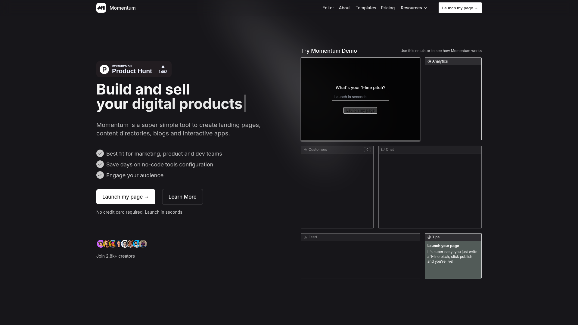 momentum+page