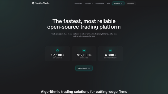 NautilusTrader screenshot