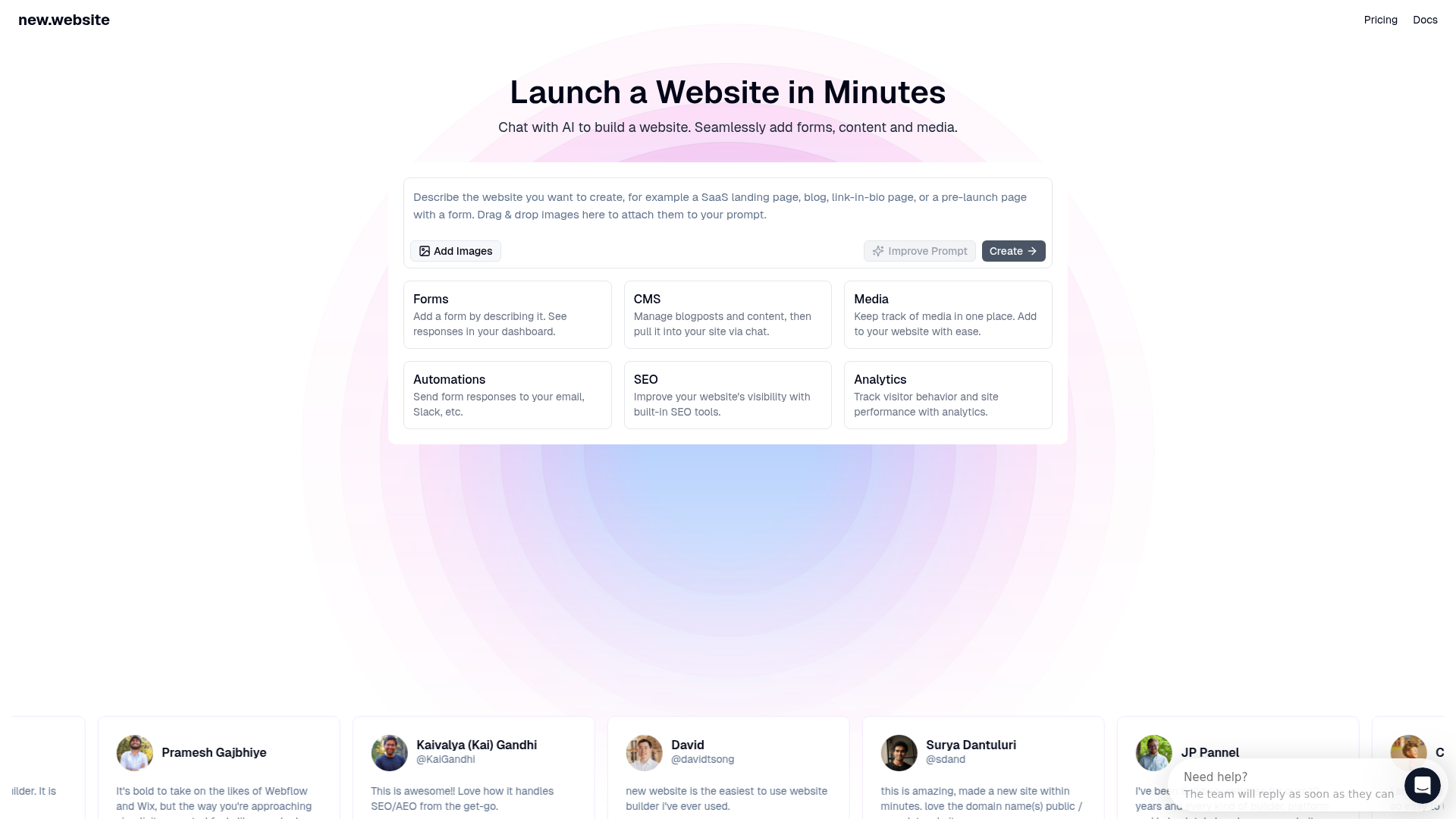 new.website screenshot