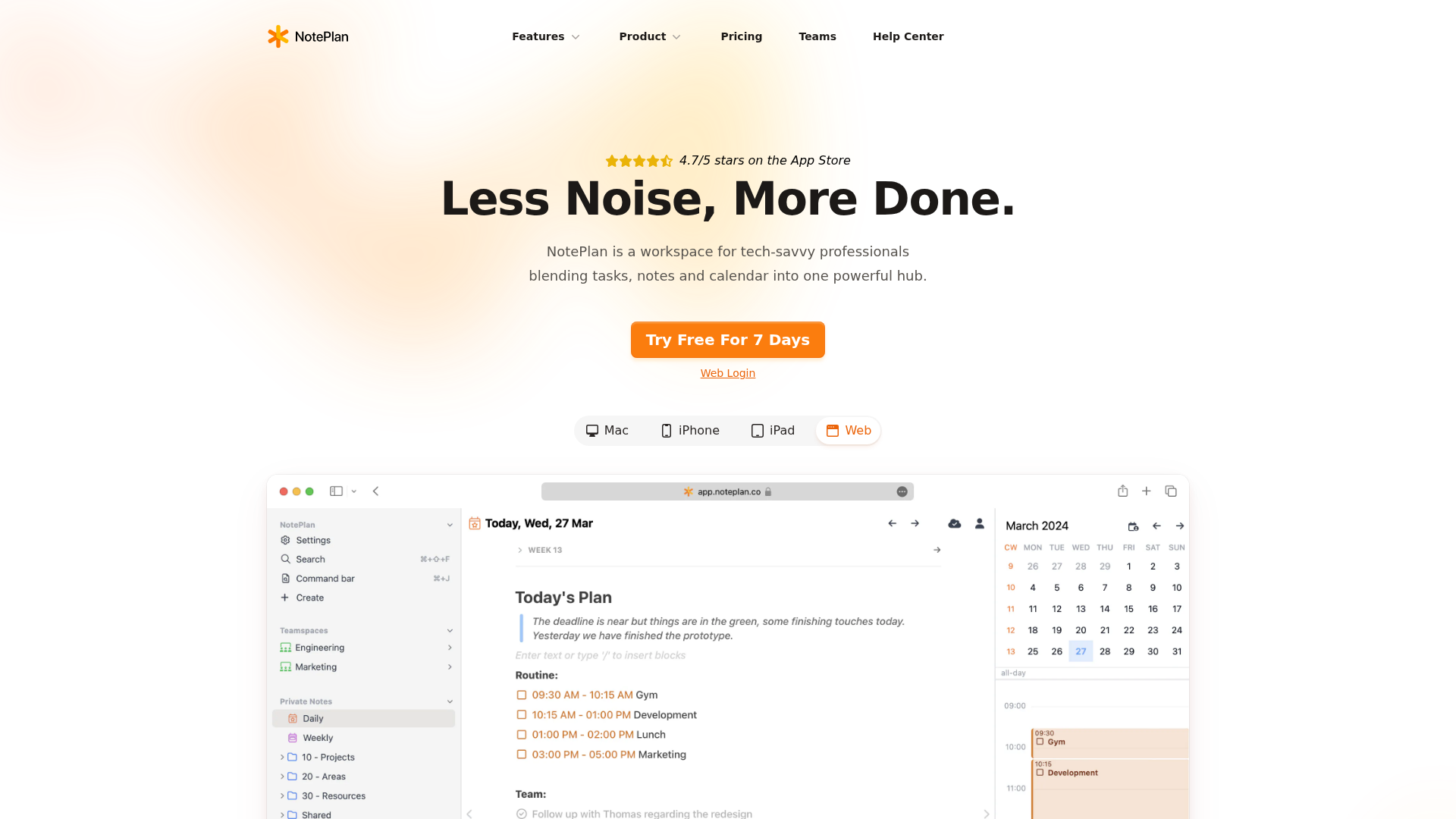 NotePlan screenshot
