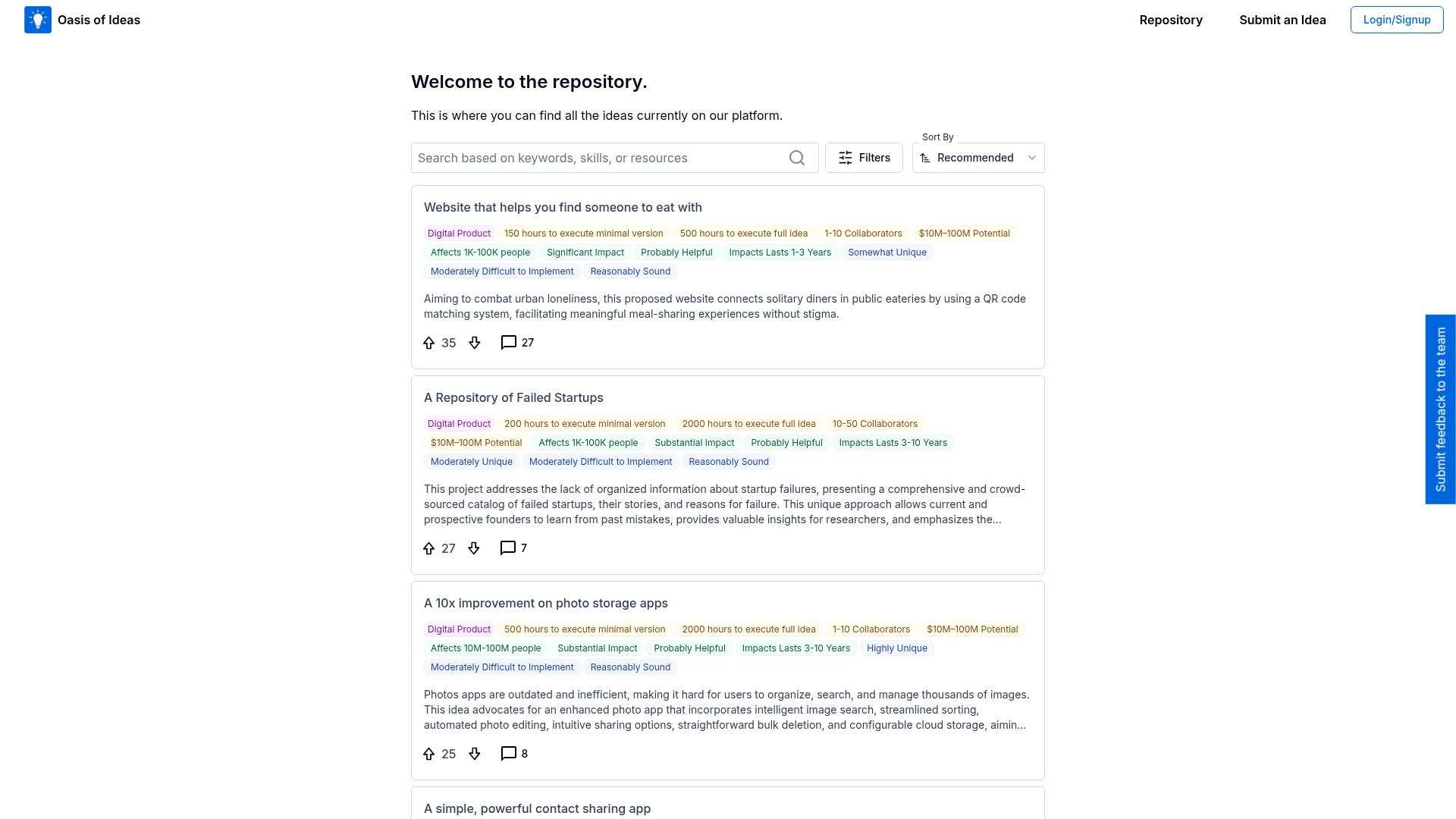 Oasis of Ideas screenshot