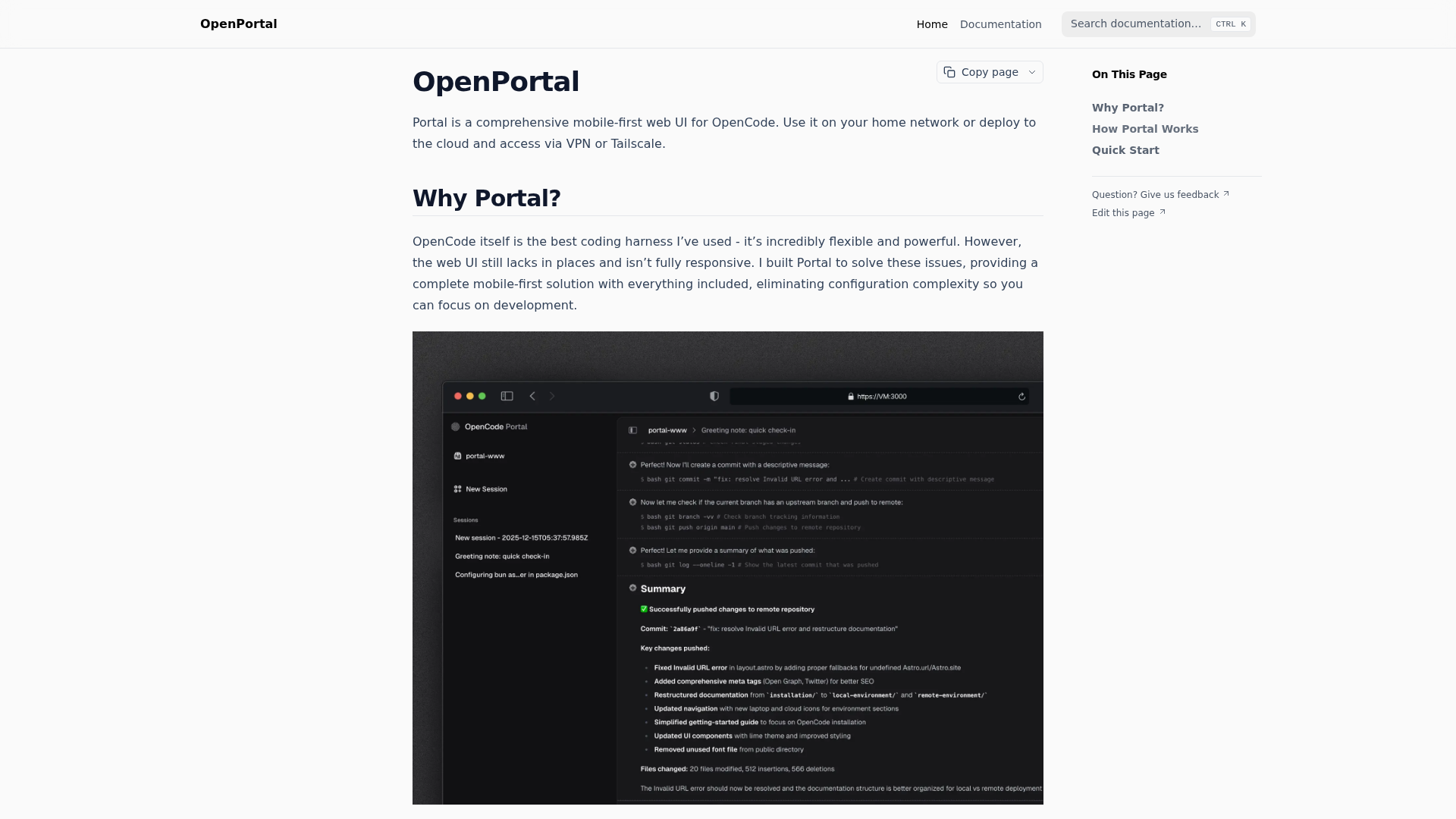 OpenPortal screenshot