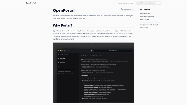 OpenPortal screenshot